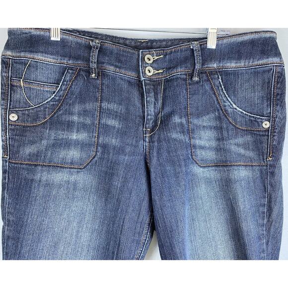 Z. Cavaricci Sz 18 Authentic Vintage Blue Denim Cropped 5-pocket Pants - Picture 2 of 9